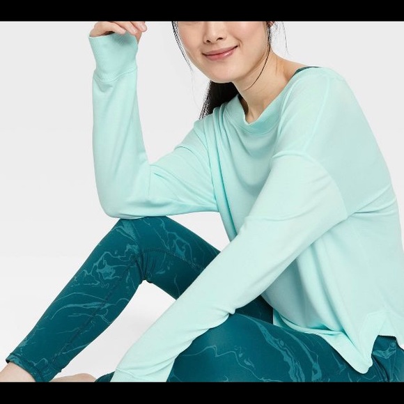 All in Motion™ Women's Super Soft Modal Sweatshirt - Aqua Green - Picture 3 of 4